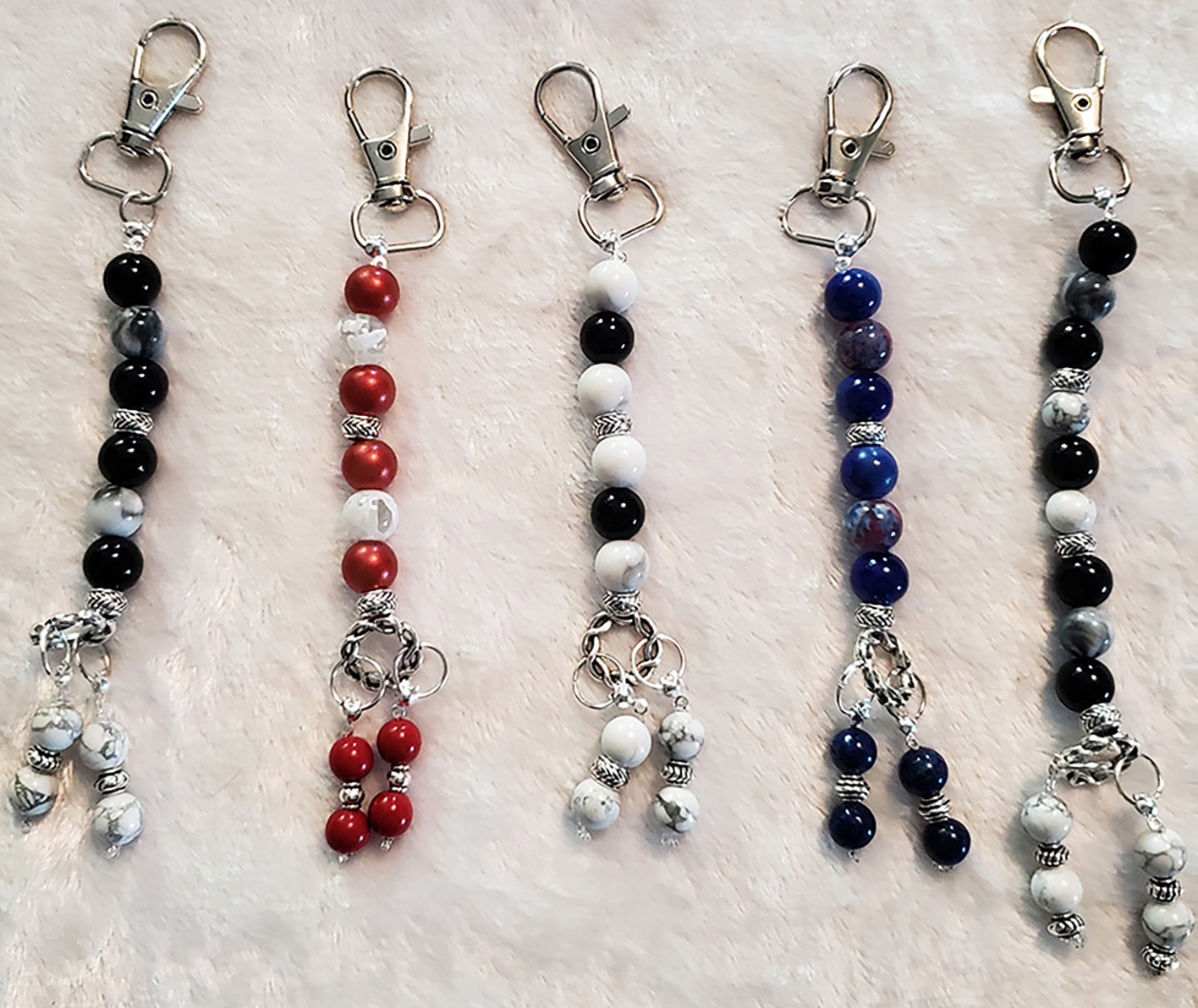Small Beaded Dangling Keychains